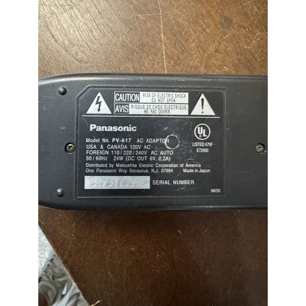 Panasonic PV-A17 AC Adapter Camcorder Battery Charger 🔥‼️